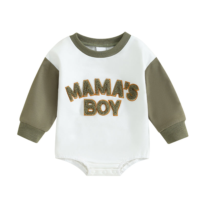 Pudcoco Newborn Baby Boy Sweatshirt Romper Letter Pattern Long Sleeve Jumpsuit for Infant Toddler Fall Outfit 0-18M