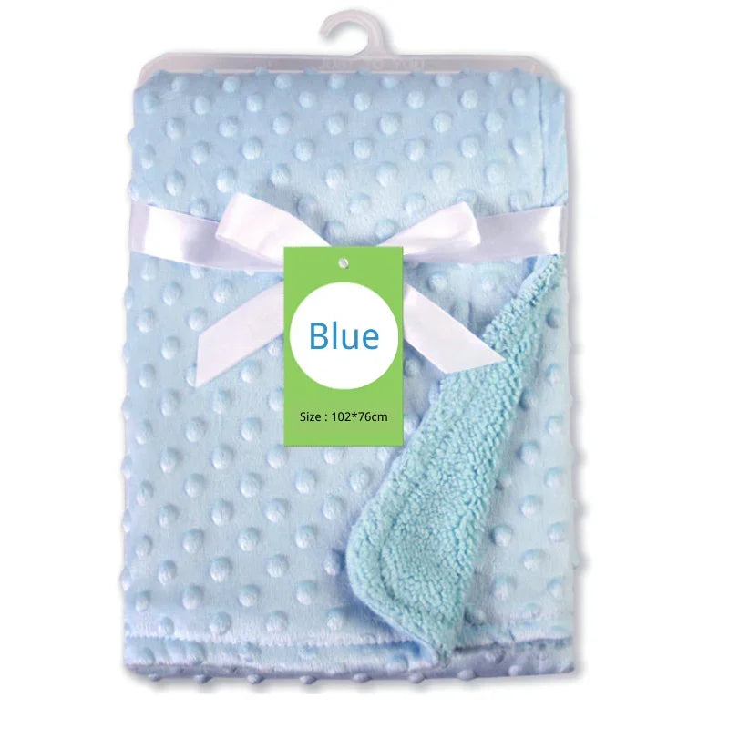 Baby Fleece Blanket Newborn Thermal Soft Blanket Solid Bedding Set Quilt & Swaddling Candy Color Sleeping Bed Supplies