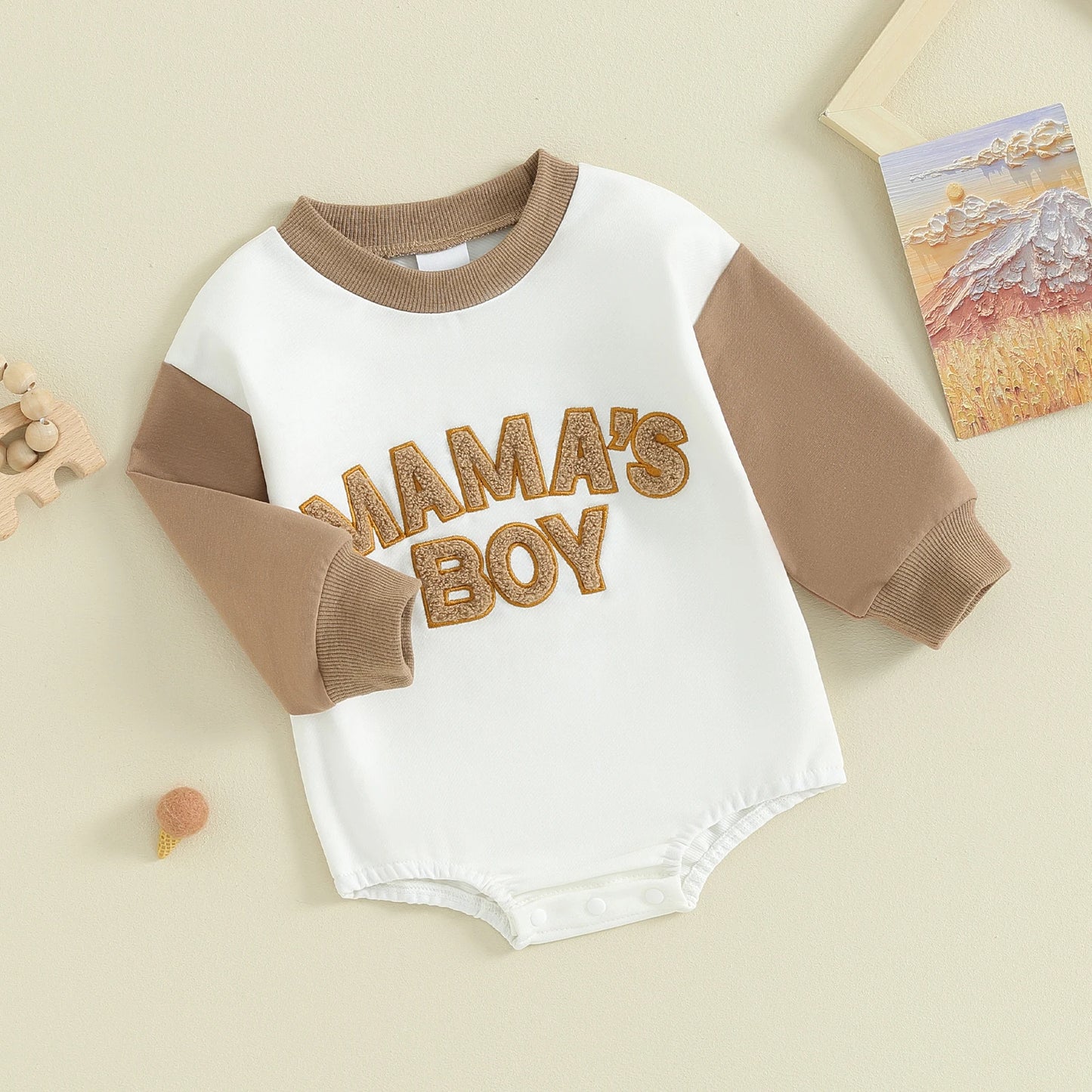Pudcoco Newborn Baby Boy Sweatshirt Romper Letter Pattern Long Sleeve Jumpsuit for Infant Toddler Fall Outfit 0-18M