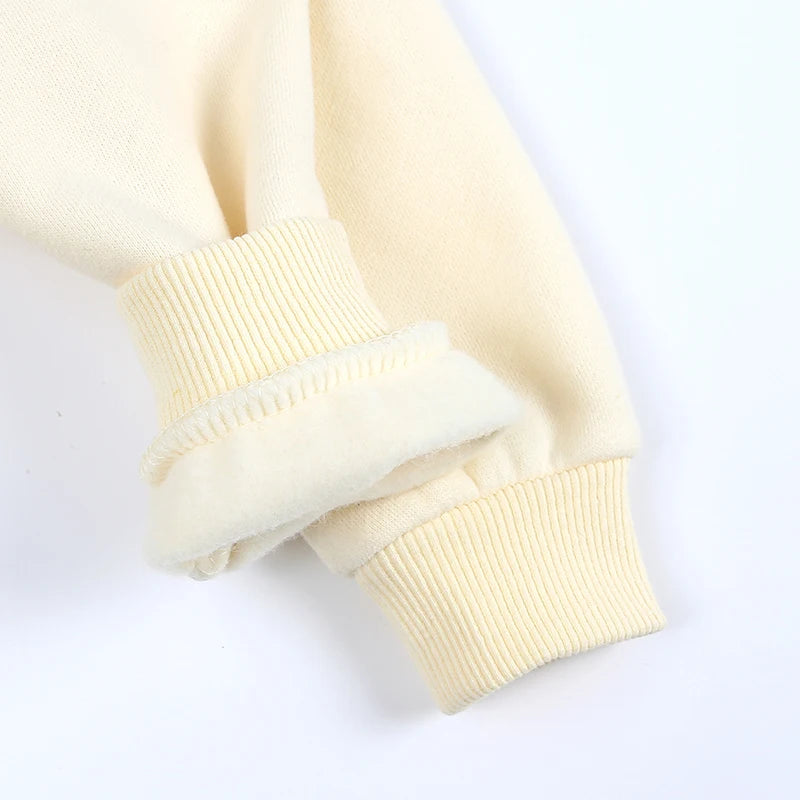 2025 Winter Kids Boys Girls Clothes Children Hoodies Soild Cotton Thicken Fleece Sweatshirts Toddler Sport Pullover Top