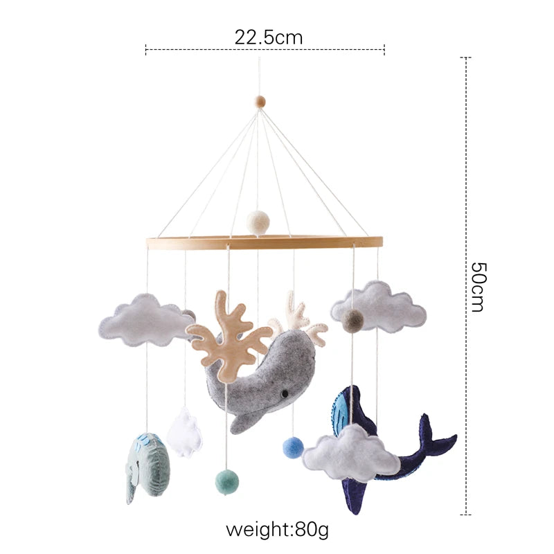 Baby Crib Mobile Bed Bell Soft Felt Hot Air Balloon Wind Chime Pendant Bed Bell Wooden Newborn Comfort Bed Bell Toys Baby Gift