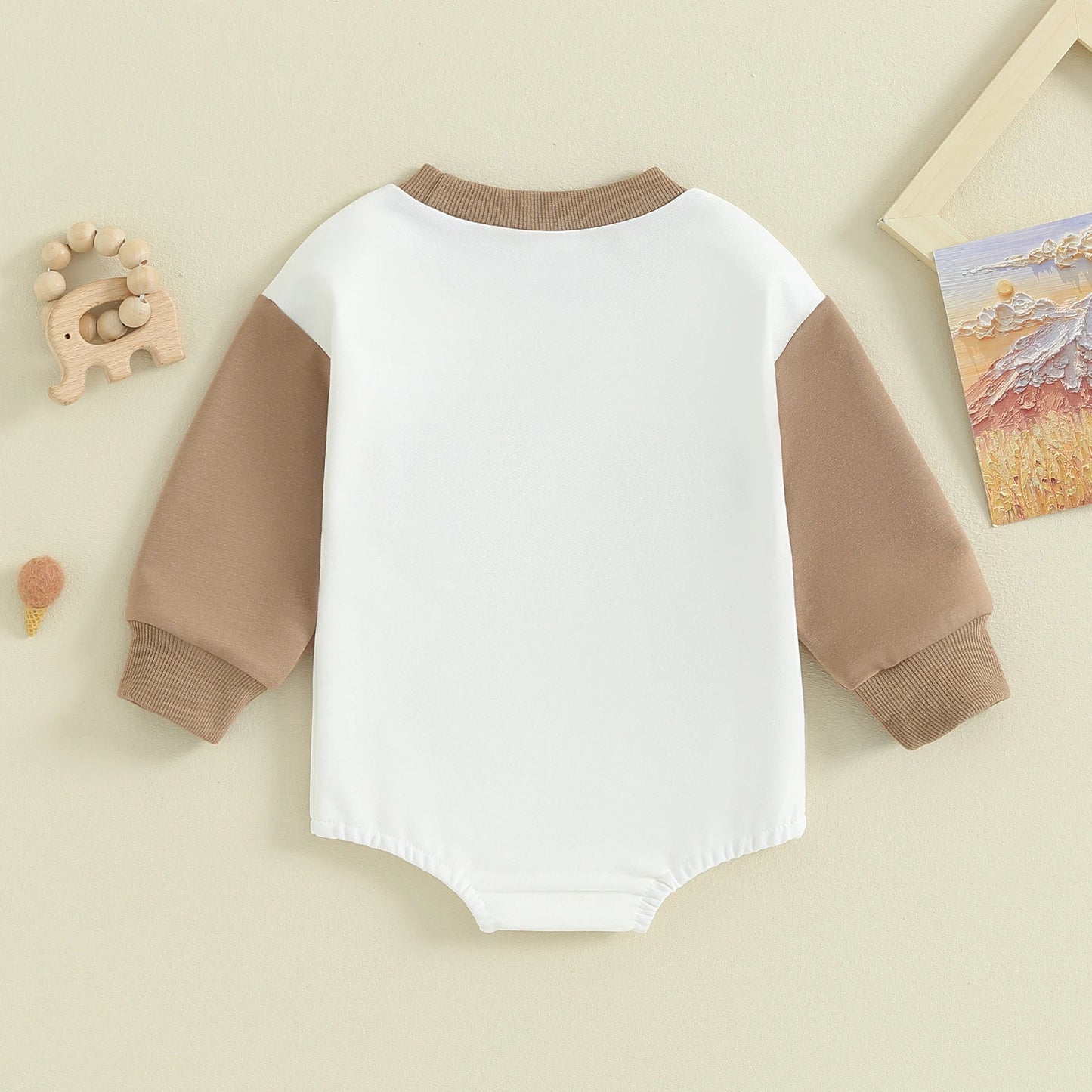 Pudcoco Newborn Baby Boy Sweatshirt Romper Letter Pattern Long Sleeve Jumpsuit for Infant Toddler Fall Outfit 0-18M
