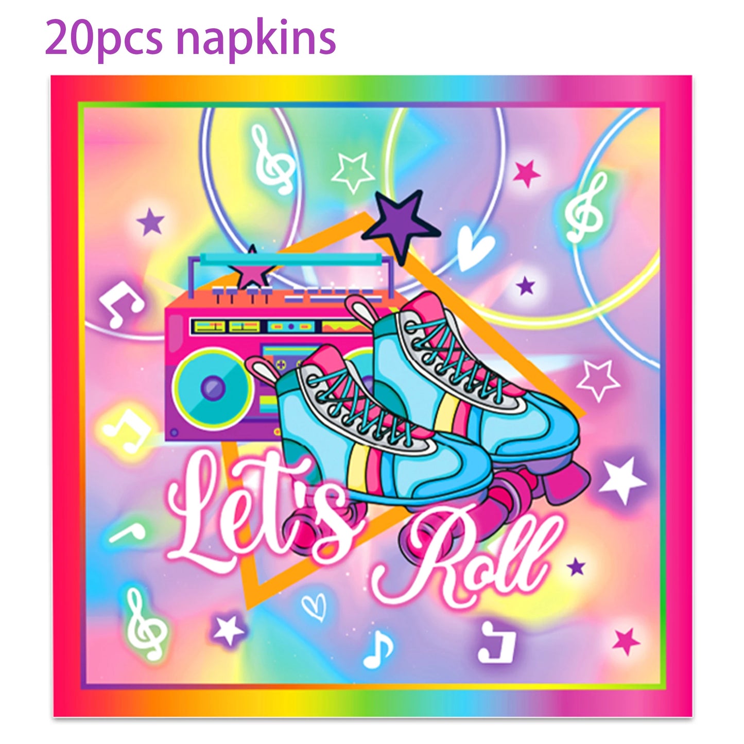 Cartoon Roller Skating Party Disposable Tableware Set Kids Ice Skates Sports Game Birthday Camping Tablecloth Baby Shower Decor