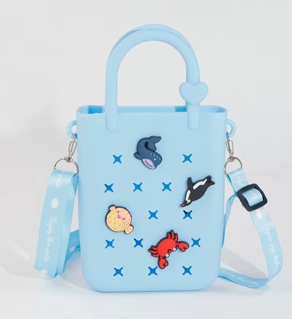 Trendy Small Cute Rubber Silicon Sling Bags Charm Cartoon Handbag Goodie Bag Toys for Kids Girl Party