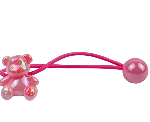 3pcs/6pcs set Cute Girls High Elastic Hair Tie Gradient Candy Color Two Balls Hair Rope Fabric Bands for Children Kids Sweet Style