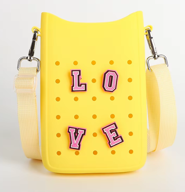 Cute Silicone Kid Bag New Fashion DIY Charming Accessories Silicone Shoulder Bag.