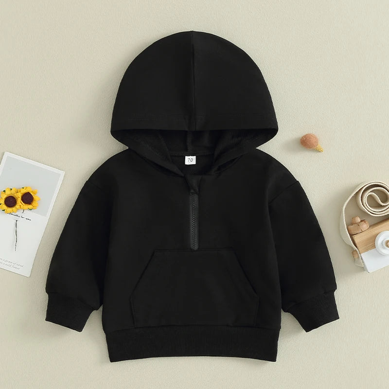 0-36months Baby Hooded Sweatshirt Solid Color Long Sleeve Hoodie Pullovers For Toddler Boys And Girls Spring Fall Sweatshirt