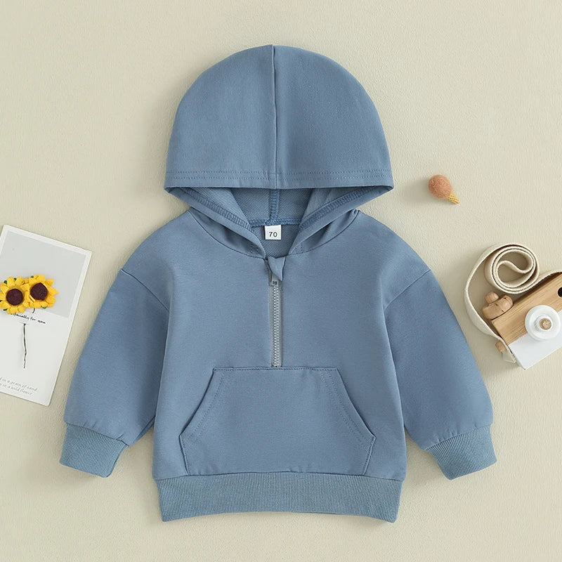 0-36months Baby Hooded Sweatshirt Solid Color Long Sleeve Hoodie Pullovers For Toddler Boys And Girls Spring Fall Sweatshirt