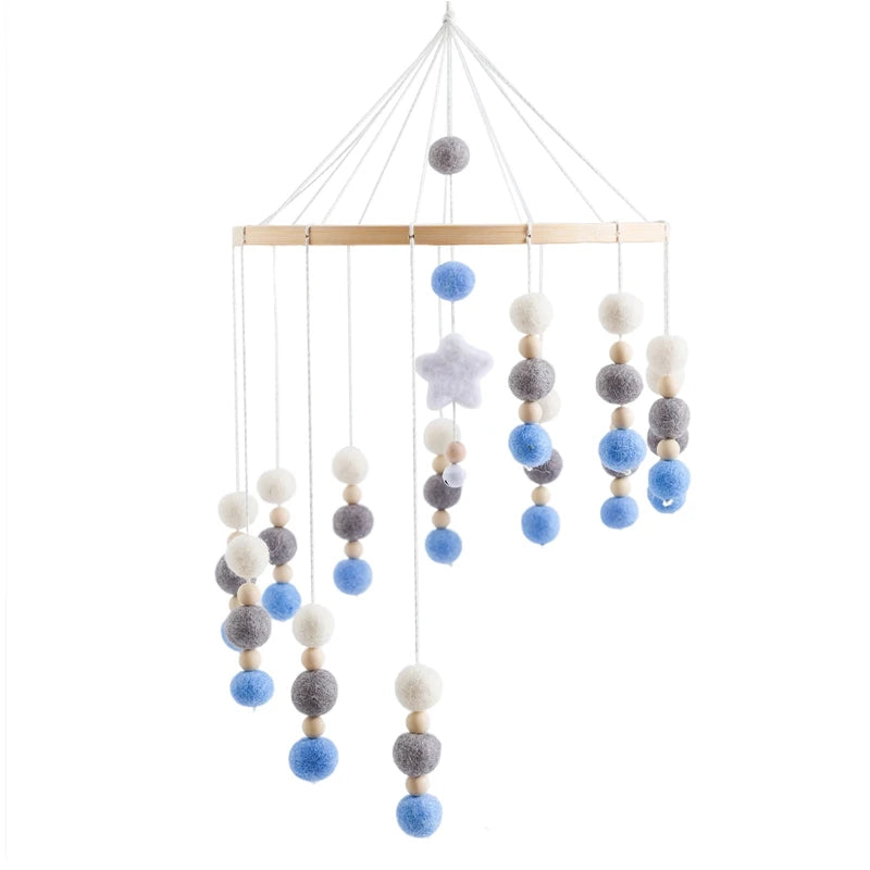 Crib Mobile Holder Rattles Toys Wooden Moon Stars Astronaut Bed Bell Toys Newborn Comfort Crib Bracket Bed Bell Toys Baby Gifts