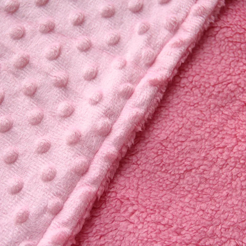 Baby Fleece Blanket Newborn Thermal Soft Blanket Solid Bedding Set Quilt & Swaddling Candy Color Sleeping Bed Supplies