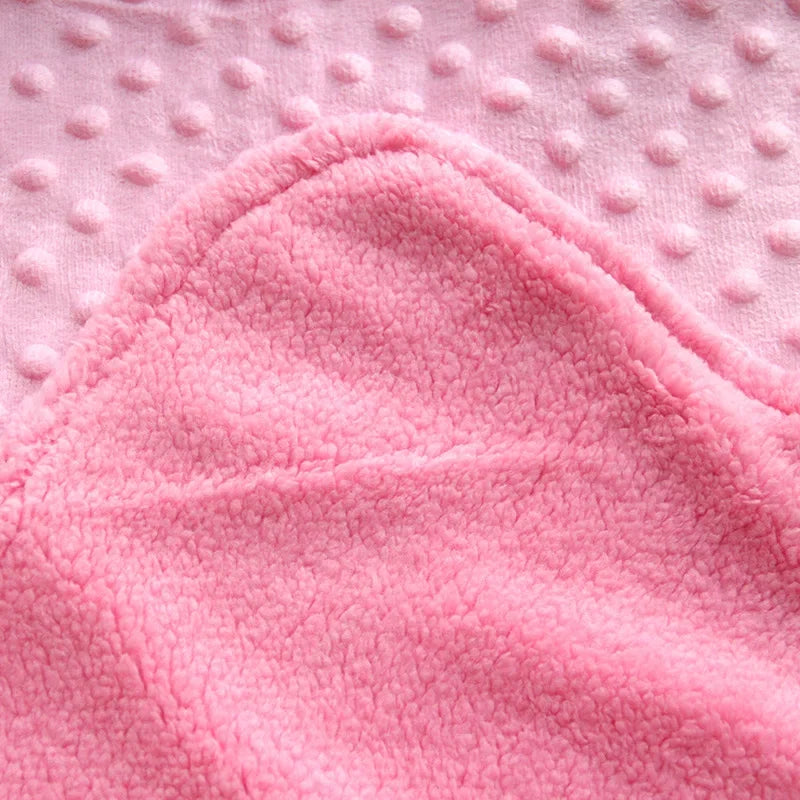 Baby Fleece Blanket Newborn Thermal Soft Blanket Solid Bedding Set Quilt & Swaddling Candy Color Sleeping Bed Supplies
