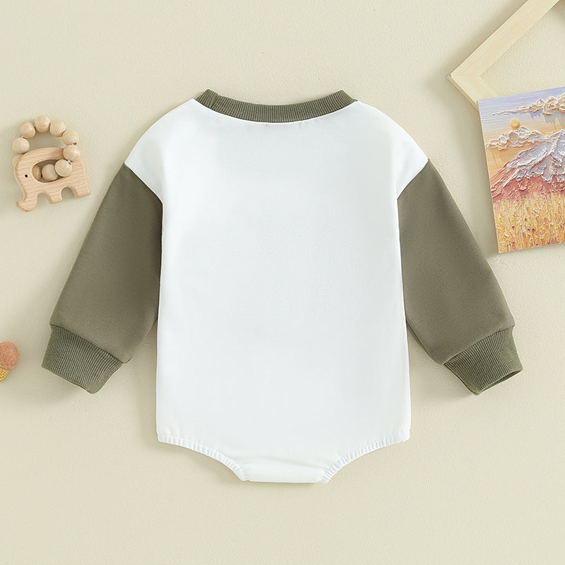 Pudcoco Newborn Baby Boy Sweatshirt Romper Letter Pattern Long Sleeve Jumpsuit for Infant Toddler Fall Outfit 0-18M