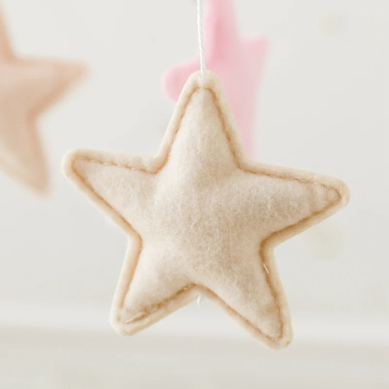 Crib Mobile Holder Rattles Toys Wooden Moon Stars Astronaut Bed Bell Toys Newborn Comfort Crib Bracket Bed Bell Toys Baby Gifts