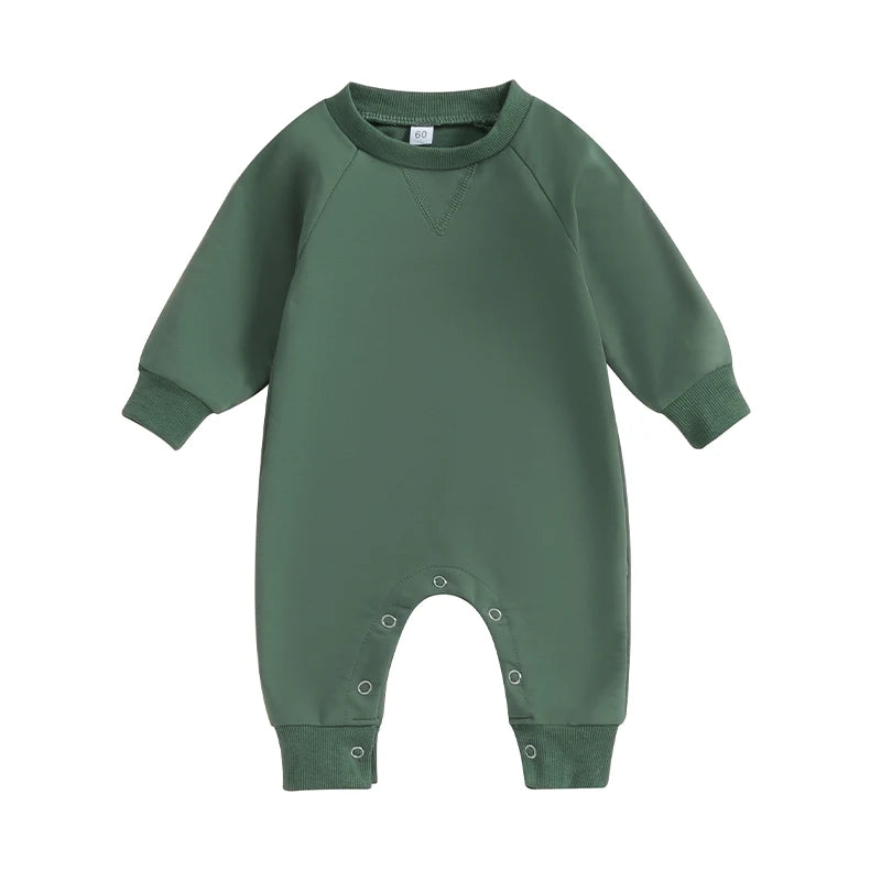 Baby Rompers Toddler Girl Overall Jumpsuit Autumn Spring Solid Color Long Sleeve Baby Boys Romper Infant Newborn Clothing