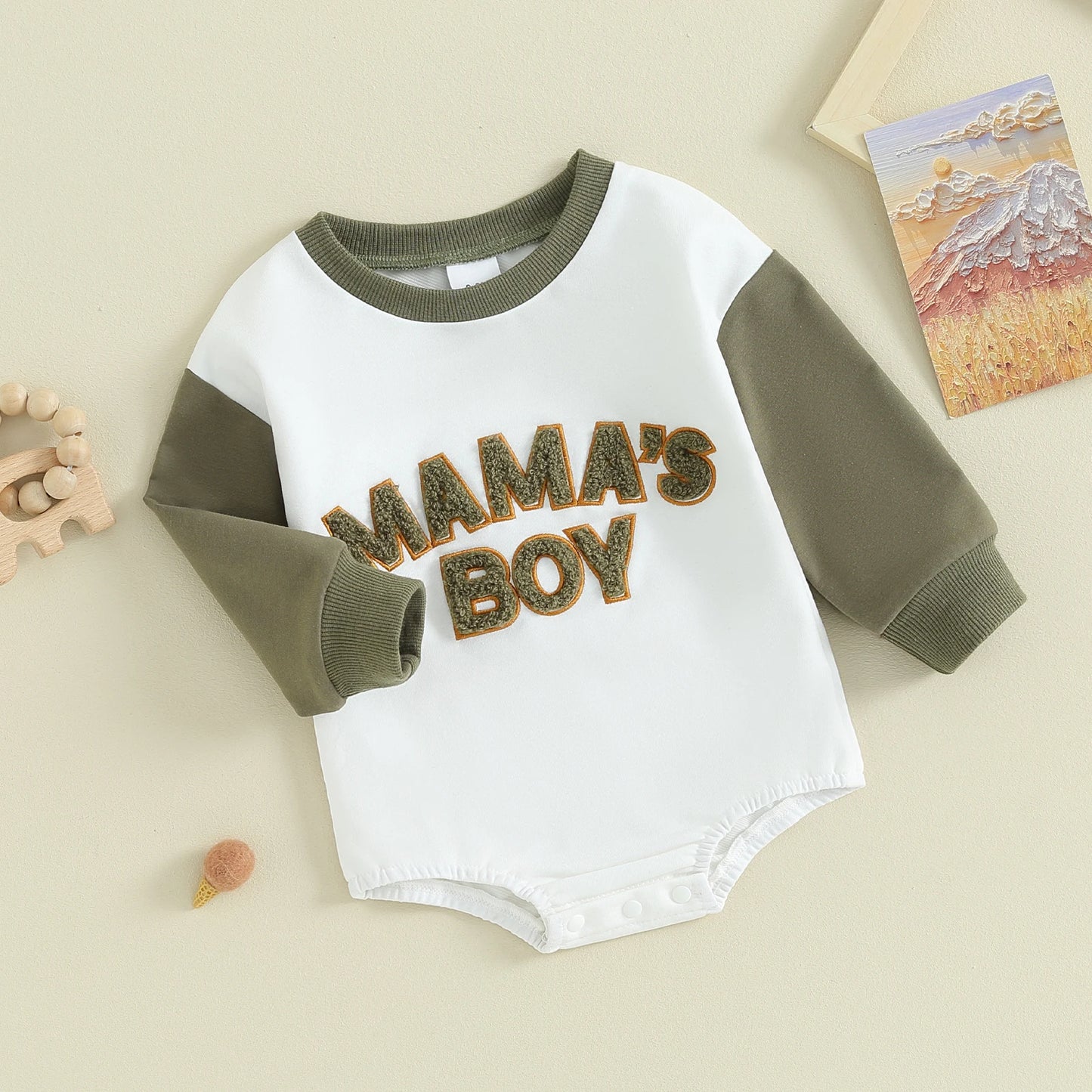 Pudcoco Newborn Baby Boy Sweatshirt Romper Letter Pattern Long Sleeve Jumpsuit for Infant Toddler Fall Outfit 0-18M