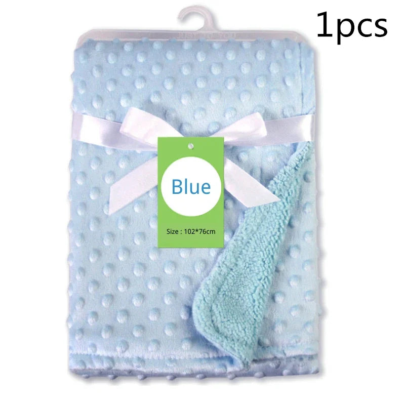 Baby Fleece Blanket Newborn Thermal Soft Blanket Solid Bedding Set Quilt & Swaddling Candy Color Sleeping Bed Supplies