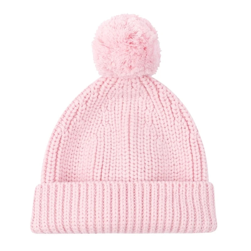 Knitted Winter Warm Hat Baby Hat Cotton Elastic Crochet Hat with Pompoms Bonnet Caps for Newborn Toddler 0-6 Month
