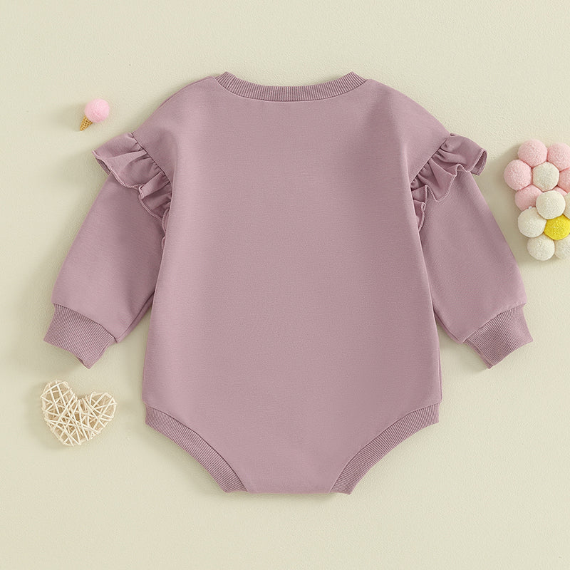 Lioraitiin 0-18M Daddys Girls Newborn Baby Clothes Ruffle Long Sleeve Sweatshirt Bodysuit Infant Baby Girl Outfits