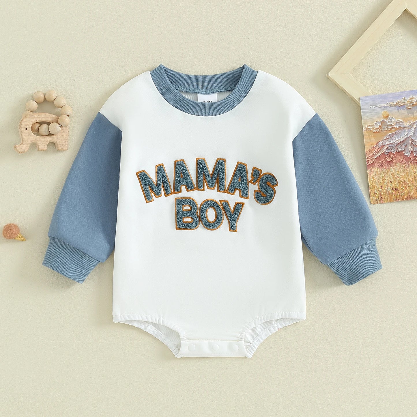 Pudcoco Newborn Baby Boy Sweatshirt Romper Letter Pattern Long Sleeve Jumpsuit for Infant Toddler Fall Outfit 0-18M