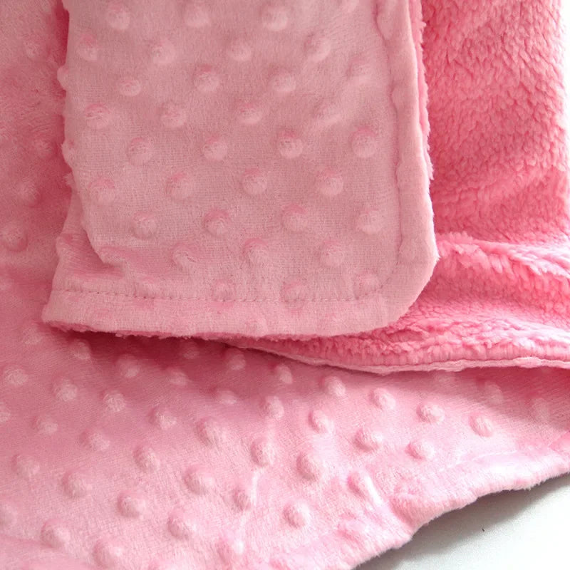Baby Fleece Blanket Newborn Thermal Soft Blanket Solid Bedding Set Quilt & Swaddling Candy Color Sleeping Bed Supplies