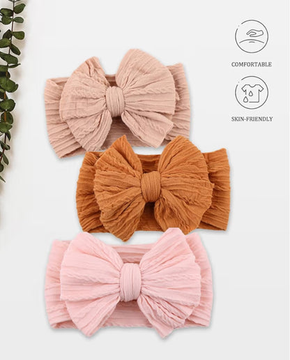 Handmade Hair Accessories Baby Headbands Nylon Hairbands with Double Big B