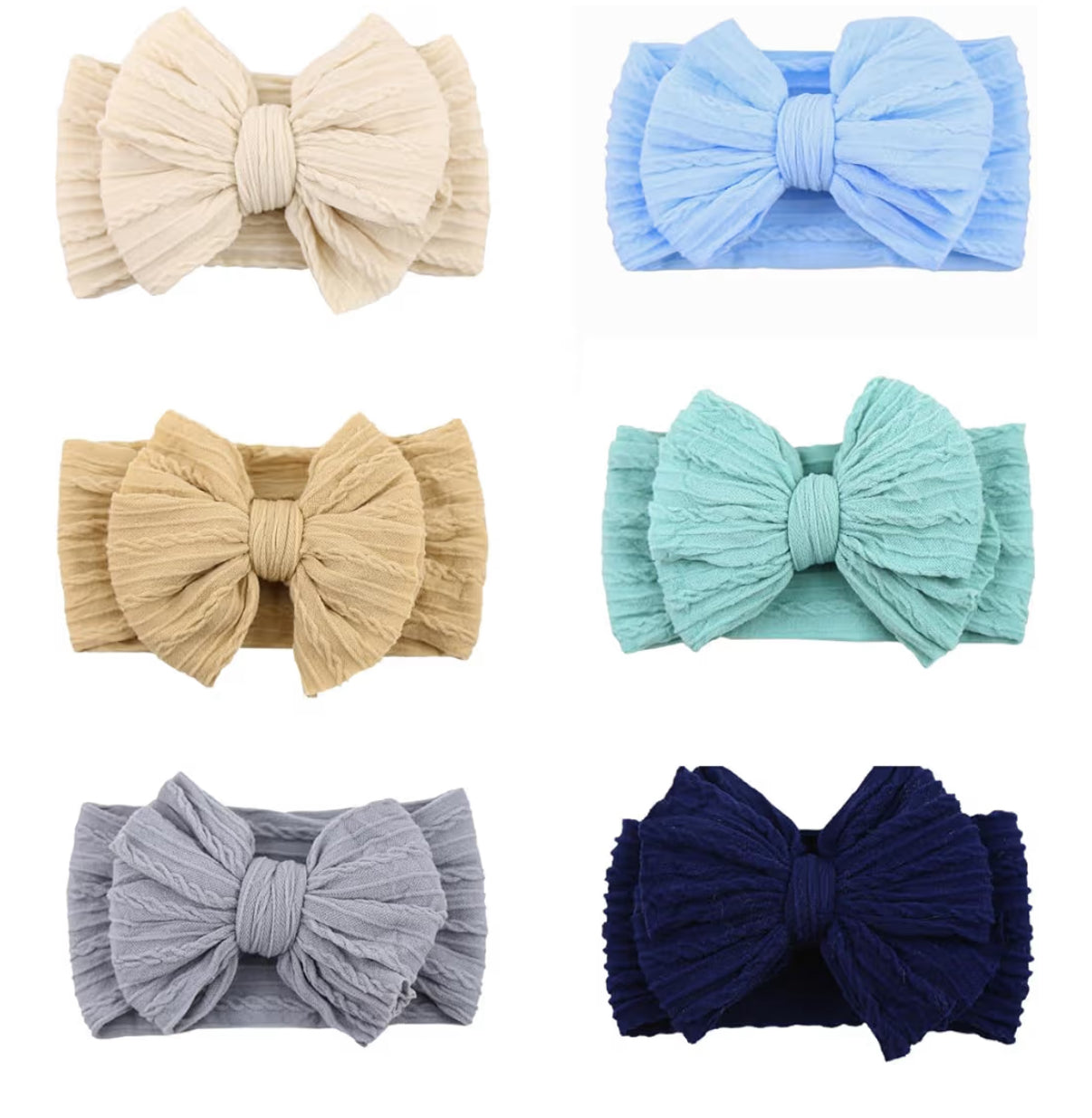 Handmade Hair Accessories Baby Headbands Nylon Hairbands with Double Big B