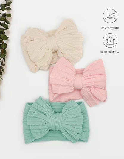 Handmade Hair Accessories Baby Headbands Nylon Hairbands with Double Big B