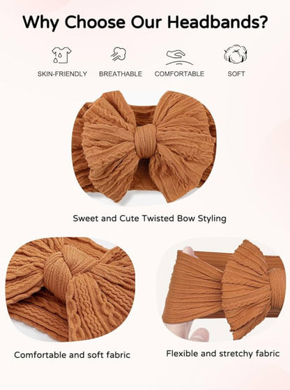 Handmade Hair Accessories Baby Headbands Nylon Hairbands with Double Big B