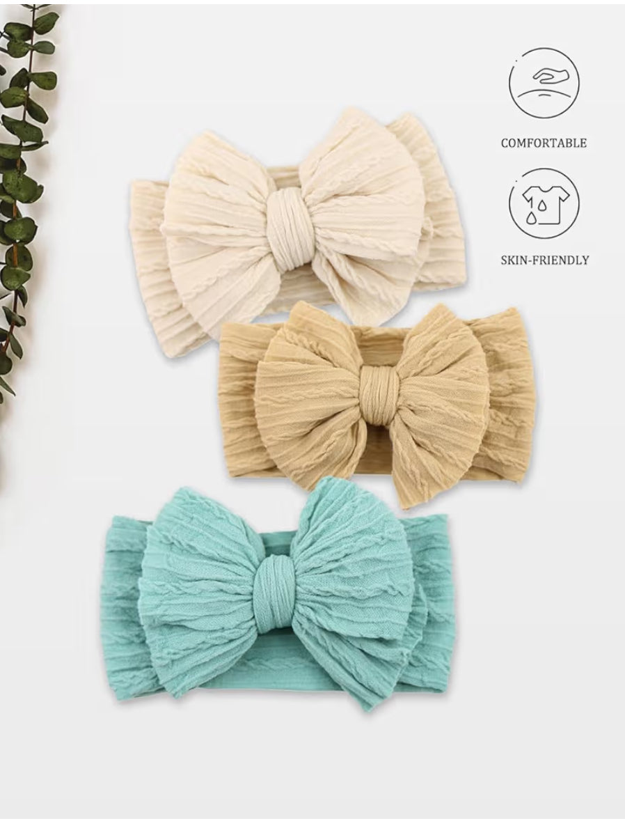 Handmade Hair Accessories Baby Headbands Nylon Hairbands with Double Big B