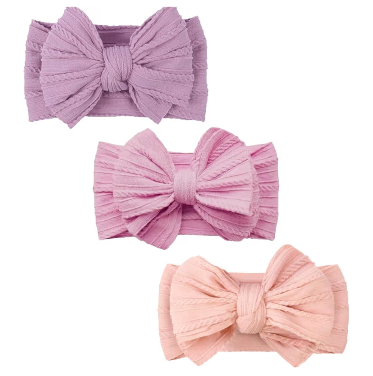 Handmade Hair Accessories Baby Headbands Nylon Hairbands with Double Big B