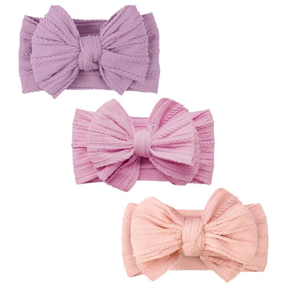 Handmade Hair Accessories Baby Headbands Nylon Hairbands with Double Big B