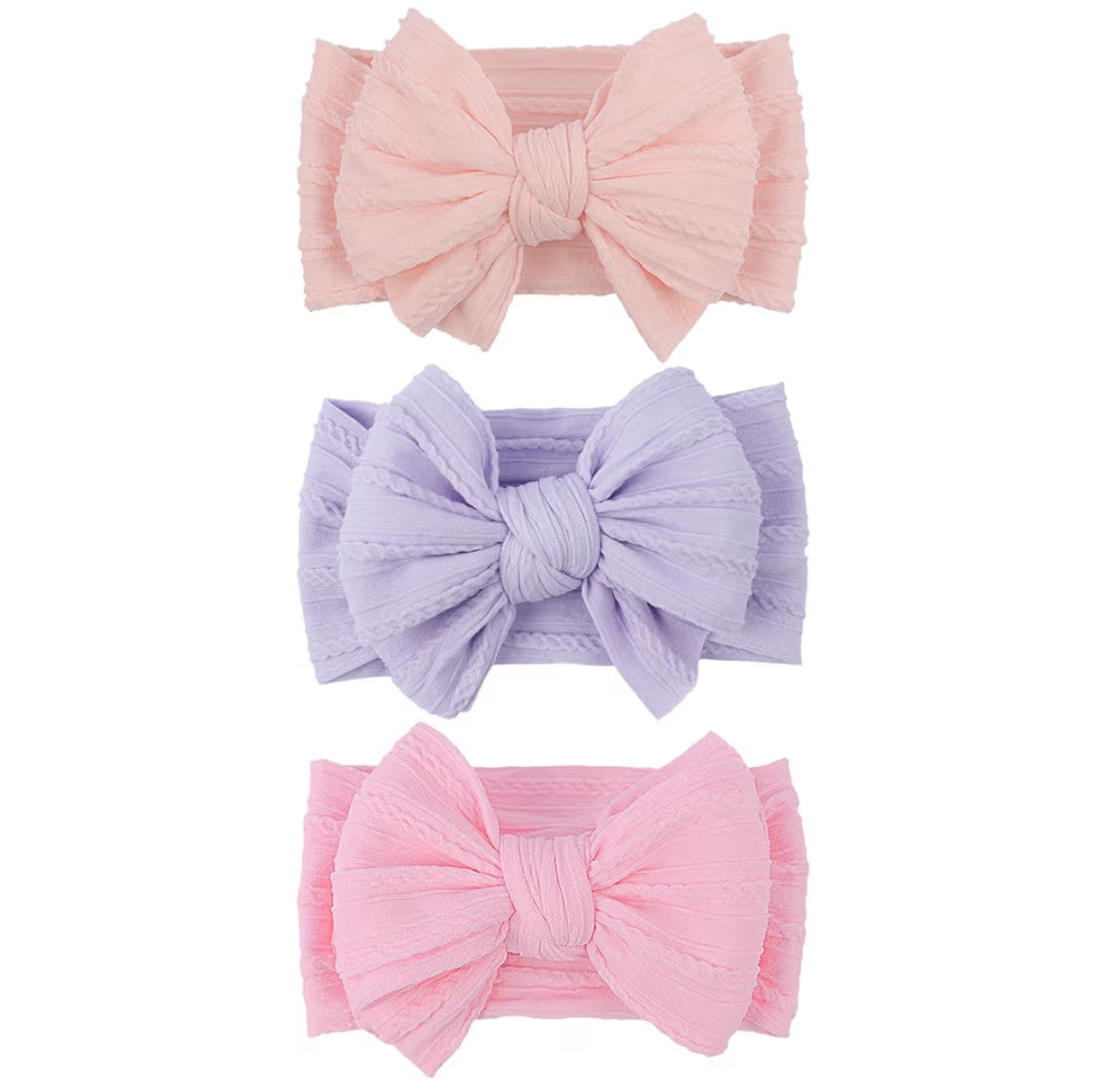 Handmade Hair Accessories Baby Headbands Nylon Hairbands with Double Big B