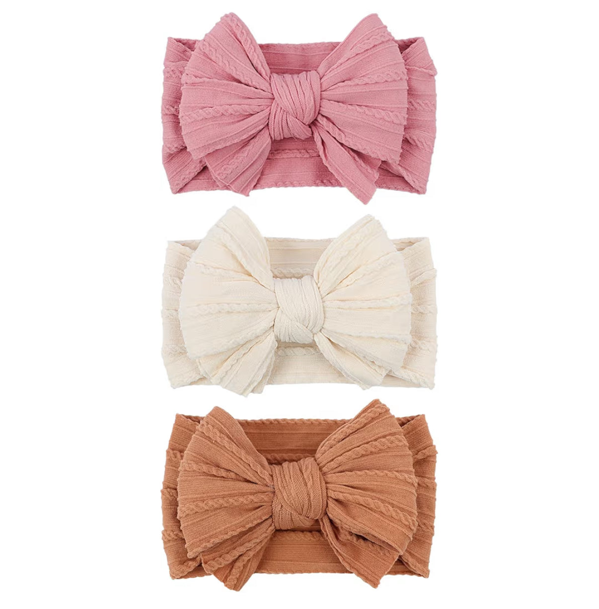 Handmade Hair Accessories Baby Headbands Nylon Hairbands with Double Big B