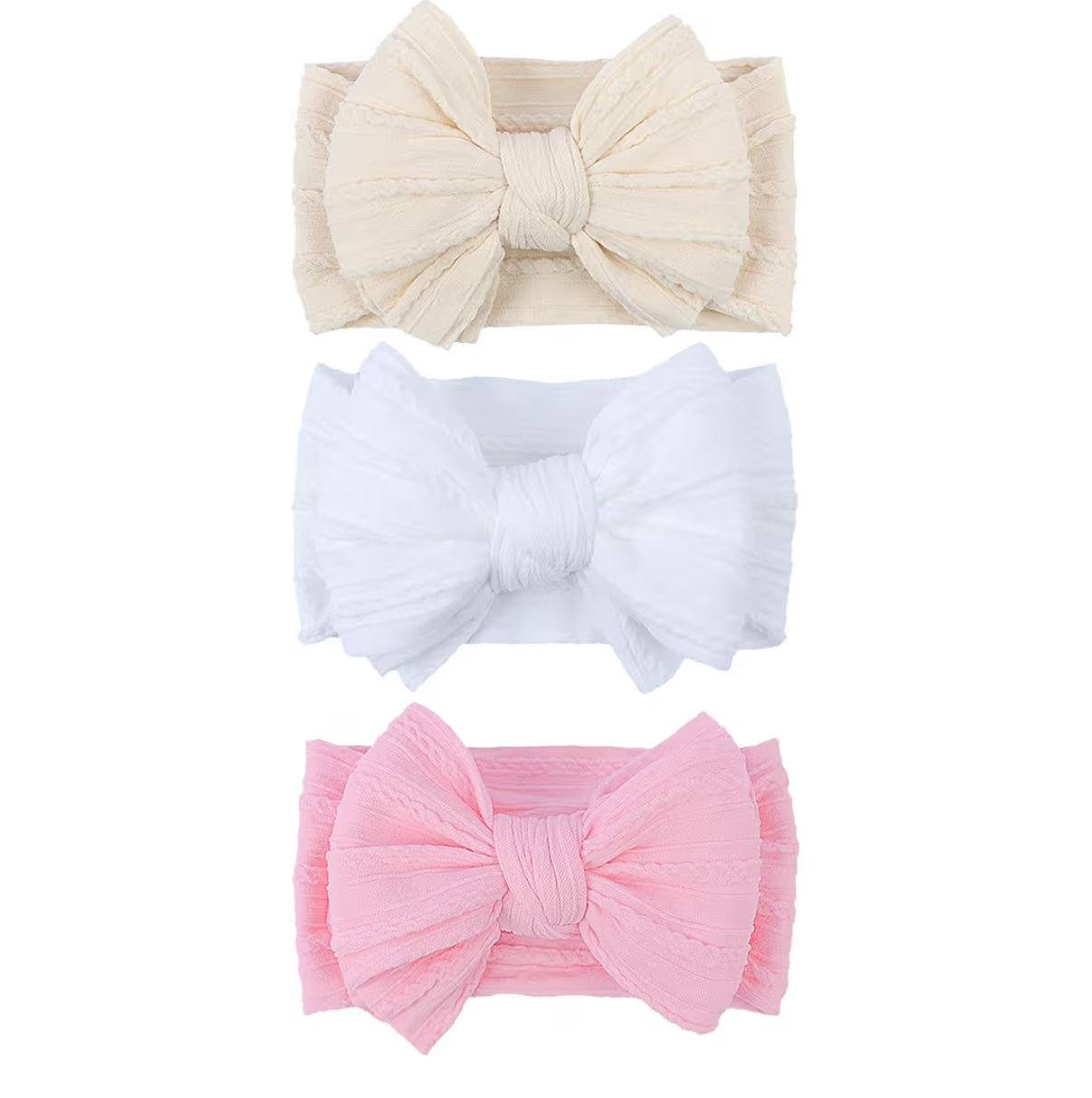 Handmade Hair Accessories Baby Headbands Nylon Hairbands with Double Big B