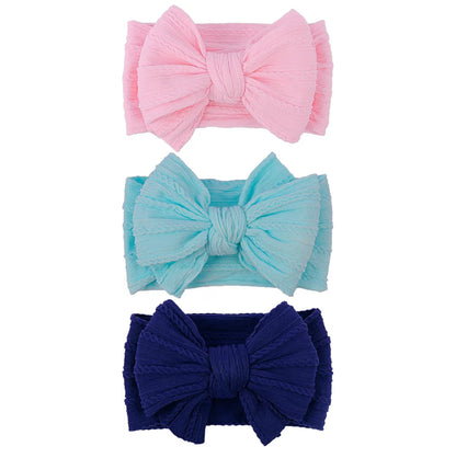 Handmade Hair Accessories Baby Headbands Nylon Hairbands with Double Big B