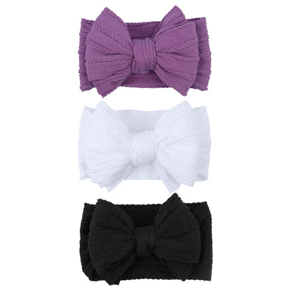 Handmade Hair Accessories Baby Headbands Nylon Hairbands with Double Big B