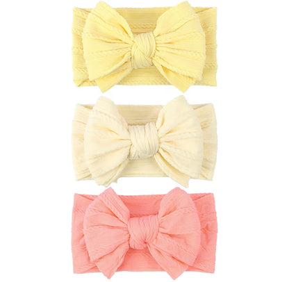 Handmade Hair Accessories Baby Headbands Nylon Hairbands with Double Big B