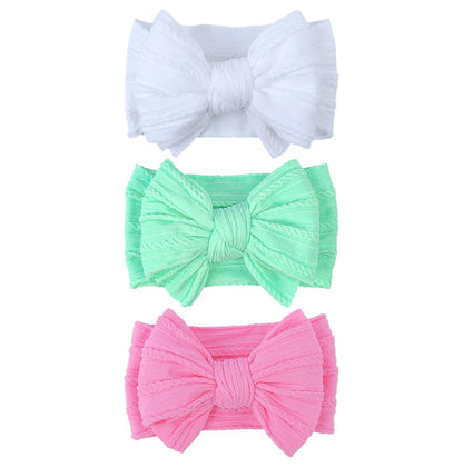 Handmade Hair Accessories Baby Headbands Nylon Hairbands with Double Big B