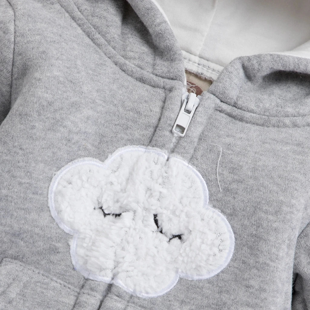 Winter Baby Adorable Cloud Hooded Baby Rompers for Baby Boys and Baby Girls Warm Unisex Baby Bodysuit Clothes