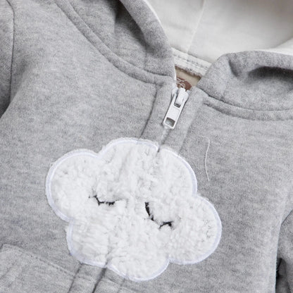 Winter Baby Adorable Cloud Hooded Baby Rompers for Baby Boys and Baby Girls Warm Unisex Baby Bodysuit Clothes