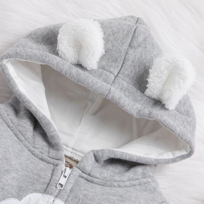 Winter Baby Adorable Cloud Hooded Baby Rompers for Baby Boys and Baby Girls Warm Unisex Baby Bodysuit Clothes