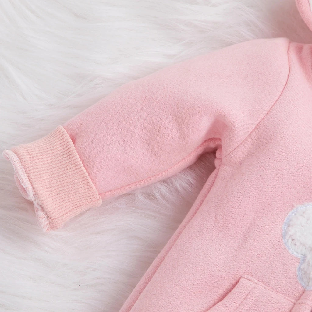 Winter Baby Adorable Cloud Hooded Baby Rompers for Baby Boys and Baby Girls Warm Unisex Baby Bodysuit Clothes