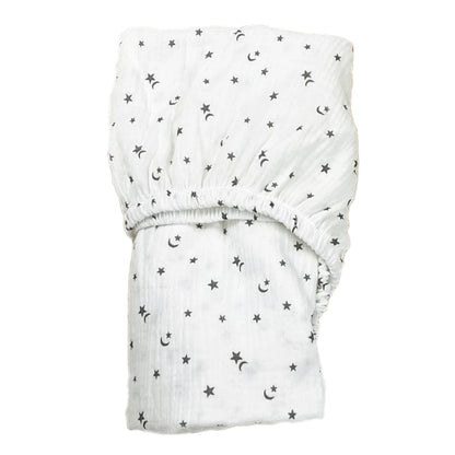 Soft And Breathable Muslin Fitted Crib Sheets 100% Cotton White Baby Crib Sheets