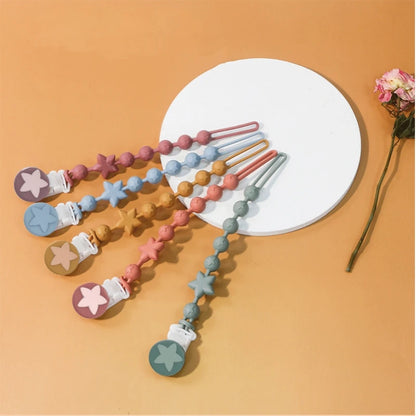 Silicone baby teether star anti-drop chain Baby pacifier chain child pacifier anti-drop strap
