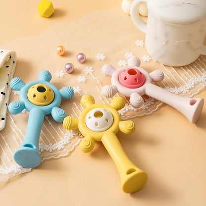1PC Silicone Baby Teether Toys Cute Cartoon Baby Toys Sky Wheel Shape Rattle Toys For Kids Soft Teether Baby Accessories