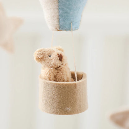 Baby Crib Mobile Bed Bell Soft Felt Hot Air Balloon Wind Chime Pendant Bed Bell Wooden Newborn Comfort Bed Bell Toys Baby Gift