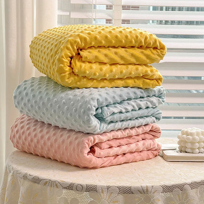 Baby Fleece Blanket Newborn Thermal Soft Blanket Solid Bedding Set Quilt & Swaddling Candy Color Sleeping Bed Supplies