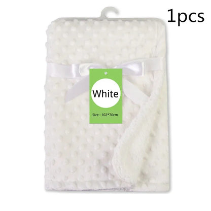 Baby Fleece Blanket Newborn Thermal Soft Blanket Solid Bedding Set Quilt & Swaddling Candy Color Sleeping Bed Supplies