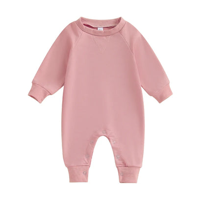 Baby Rompers Toddler Girl Overall Jumpsuit Autumn Spring Solid Color Long Sleeve Baby Boys Romper Infant Newborn Clothing