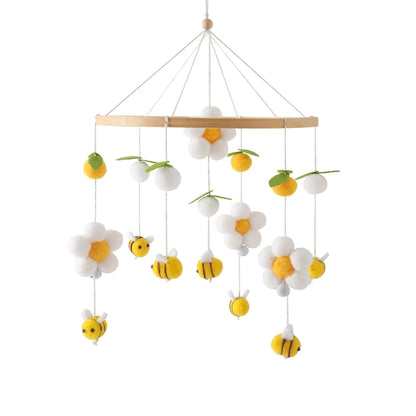 Crib Mobile Holder Rattles Toys Wooden Moon Stars Astronaut Bed Bell Toys Newborn Comfort Crib Bracket Bed Bell Toys Baby Gifts